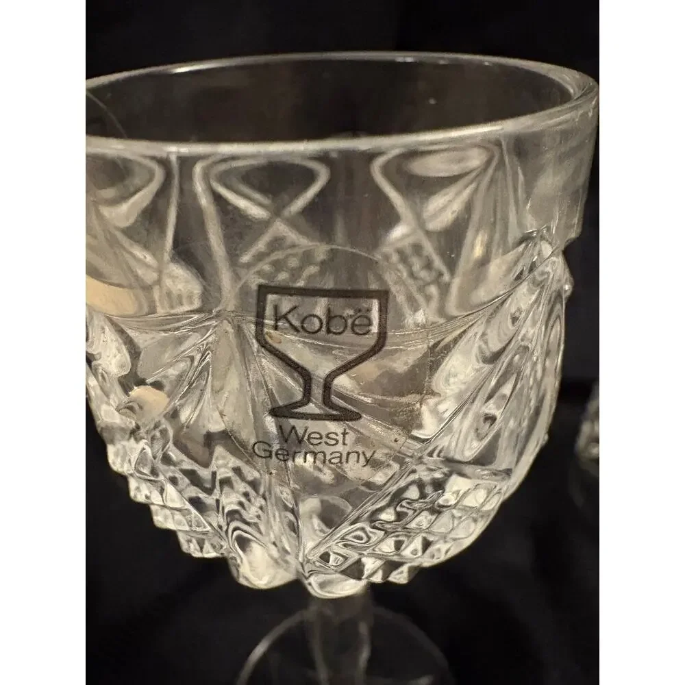 Kobe West Germany Set of 4 Small Cordial Glasses No Chips Classic Raised Pattern